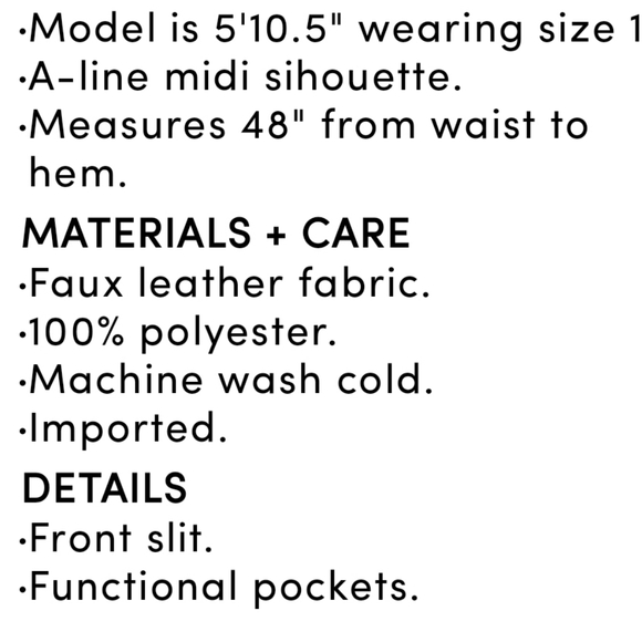 NWT Torrid Faux Leather Front Slit Skirt, Sz 22 - Picture 5 of 8